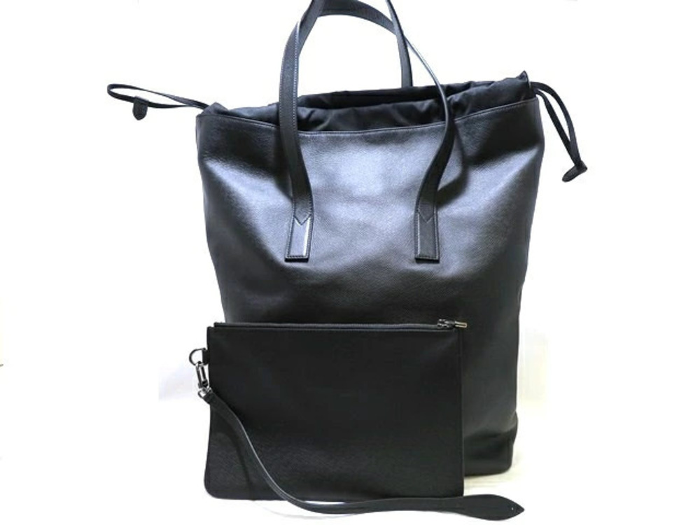 LOUIS VUITTON Bag Tote Cabas Taiga Ardoise Black